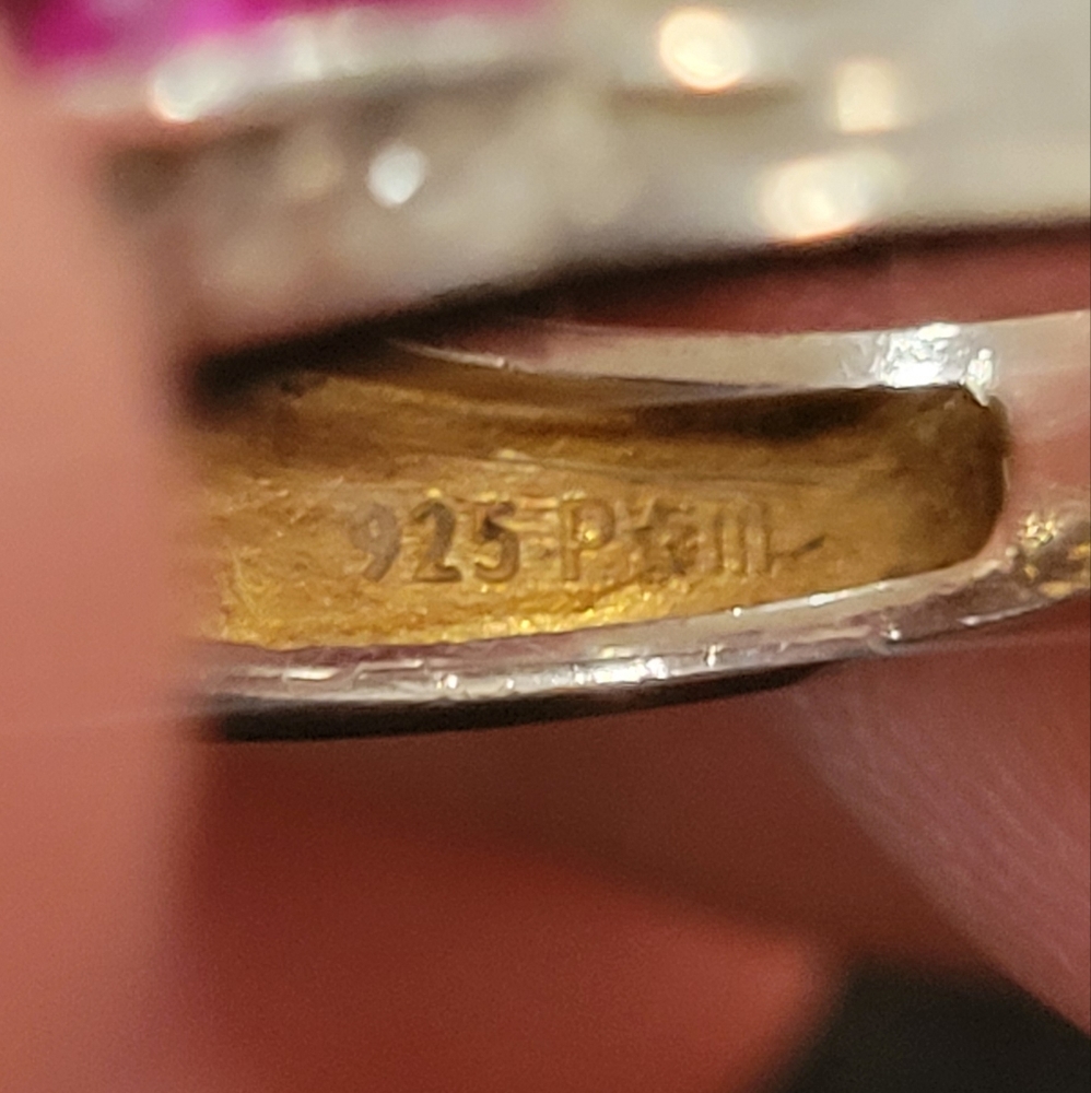 925 Ruby And Diamond Ring Size 6 - image 3